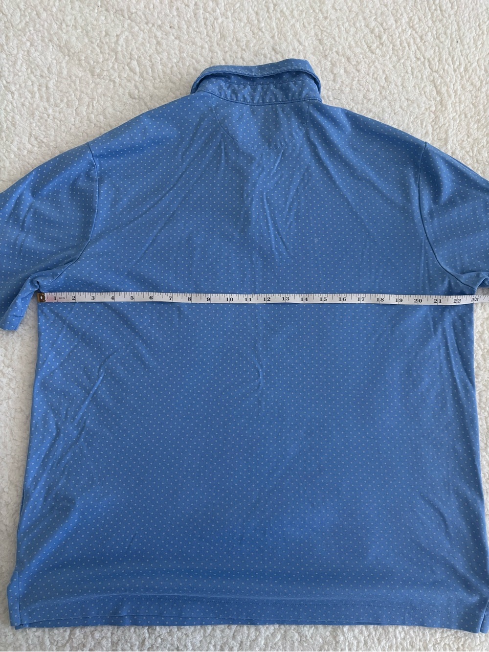 Polo Ralph Lauren Blue Polka Dot Classic Fit Polo Shirt 100% Cotton Men’s - Picture 5 of 7